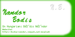 nandor bodis business card